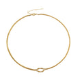 Chihang Stainless Steel 14K Gold PVD Plated 38+5cm Knot Snake Chain Necklace Titanium Steel Knot Link Chain  Necklace