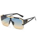 6922 Oversize One Piece Square Sunglasses for Women Men Blue Champagne PC Frame Large Eyeglasses with Wide Edge Fashionable