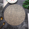 Custom PVC Vinyl Metallic Round  Placemats Decorative Dinning Table Mats Luxury Placemats Quilted Placemat