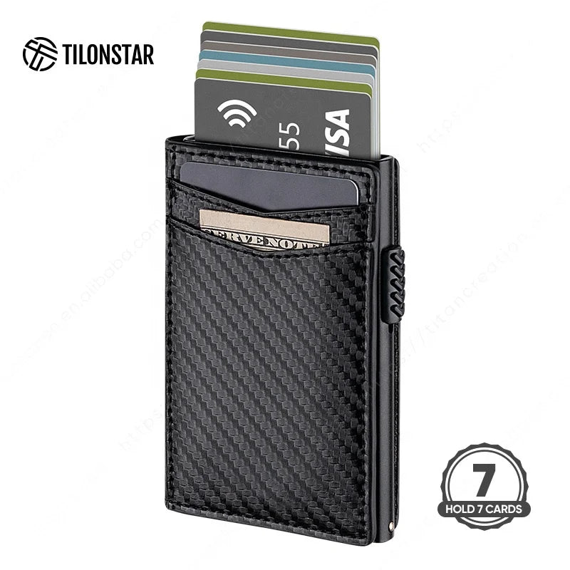 Attractive Price Mens Slim Business Bifold Smart Wallet RFID Microfiber Leather Card Holder Wallet