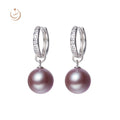 11-12mm Natural Edison Round Bead Drop Earrings Sterling Silver Rhodium Plated Trendy Women's Anniversary