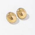 Dubai Designer Design CZ 18K PVD Gold Plated Stainless Steel Blingbling Shiny Cubic Zirconia Button Stud Earrings