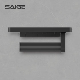 Modern Kitchen & Bathroom Paper Holder with Shelf Wholesale Tissue & Paper Towel Roll Stand