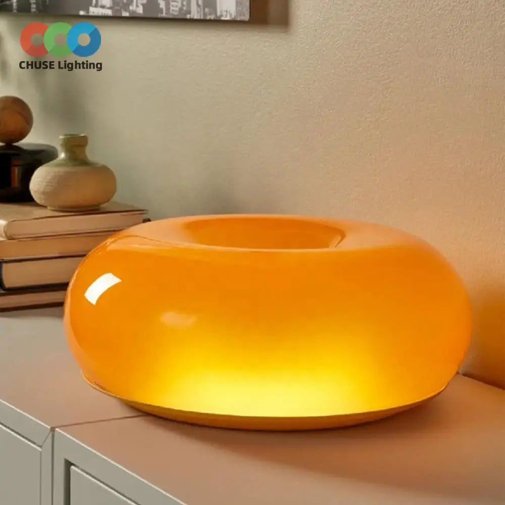 Modern Design Orange Touch Dimming Glass Led Desk Decor Light Table Lamp Decorative Lights for Home