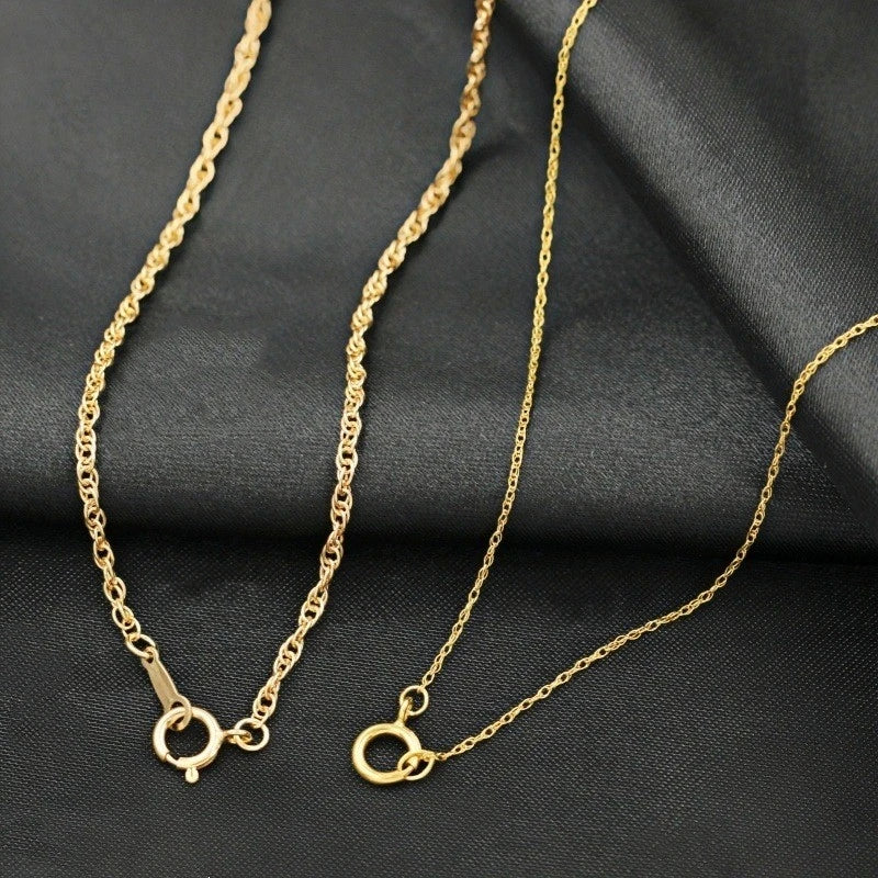 Real 14K Gold Filled Finished Rope Chain Necklace Wholesale Permanent Jewelry Tiny Women Water Wave Choker