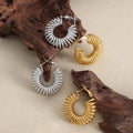 Wholesale New Geometric Stainless Steel Gold Plated Hoop Earrings Trendy Commuter for Women