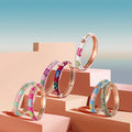 Daili Factory Directly Sale 60mm Flower Lotus Bangle for Women's Colorful Enamel Cloisonne Gold Plated Zinc Alloy Classic Bangle