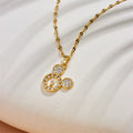 Wholesale Romantic Valentine Day Gift Titanium Steel Fashion Jewelry Diamond Mouse Pendant Necklace
