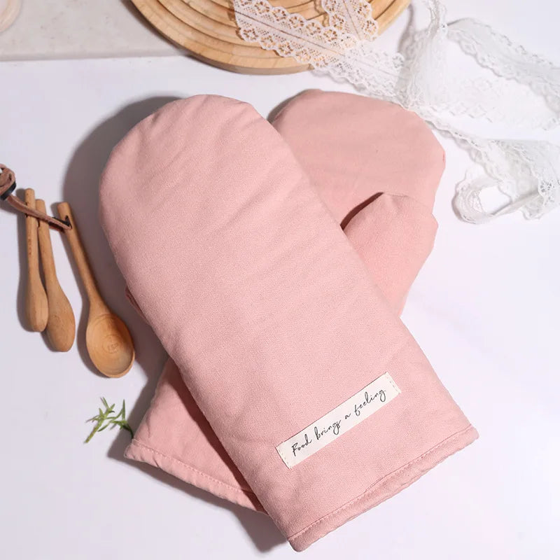 Custom Kitchen Supplies Oven Glove Heat Resistant Baking Microwave Cotton OPP Bags Oven Mitt Custom Screen Printed