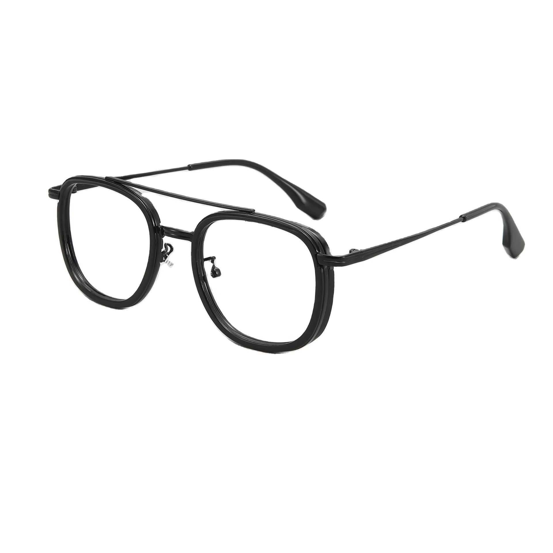 2025 Trend Optical Eyeglasses Frame Double Bridge Design Glasses Fashion Non-Prescription Metal Eyewear