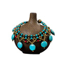 Bohemian Retro Turquoise Multi-Layer Pendant Bracelet Hand-Woven Fashionable Beach Charm Accessory for Mom