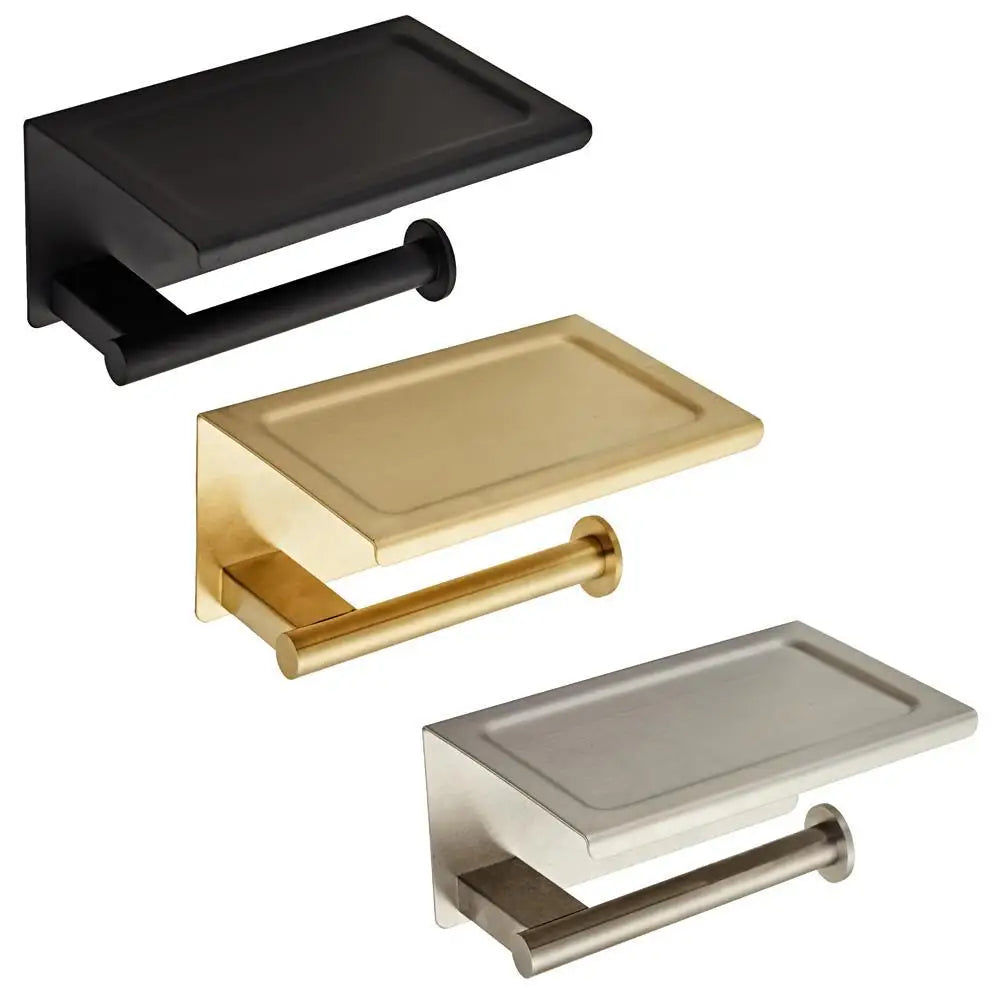 Hot Sale Wall Hung Mounted Chromed Bathroom Stainless Steel Toilet Black Rose Gold Satin Finish Colors Paper Roll Holder