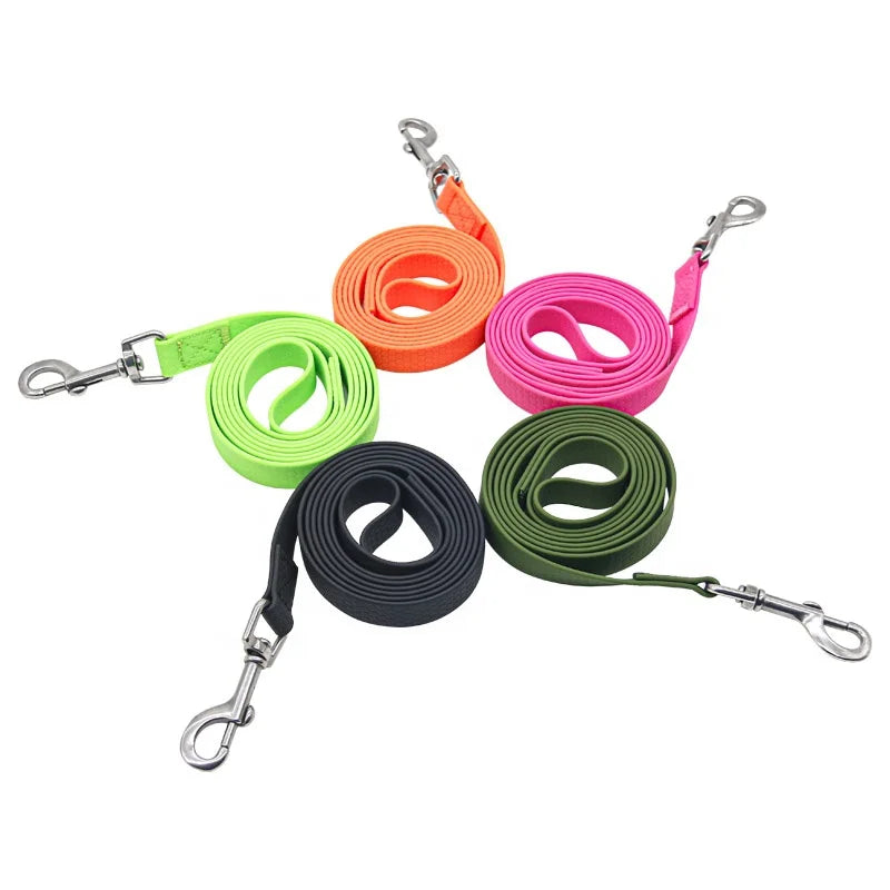 Durasoft Heavy-Duty Steel Snap Hook Honeycomb Texture 20+ Colors PVC Dog Walking Tracking Line Nylon Polyester Solid Rivet