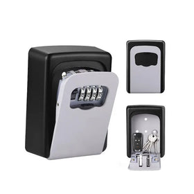 Key Lock Box Outdoor with 4-Digit Combination Lock Waterproof Wall Mounted for Home Garage School Key Box