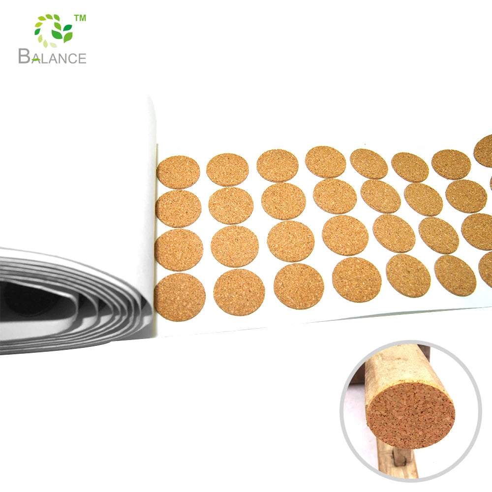 Natural Cork Pad Chair Feet Protector Adhesive Cork Circle Glass Protection Sticky Cork Dots for Furniture