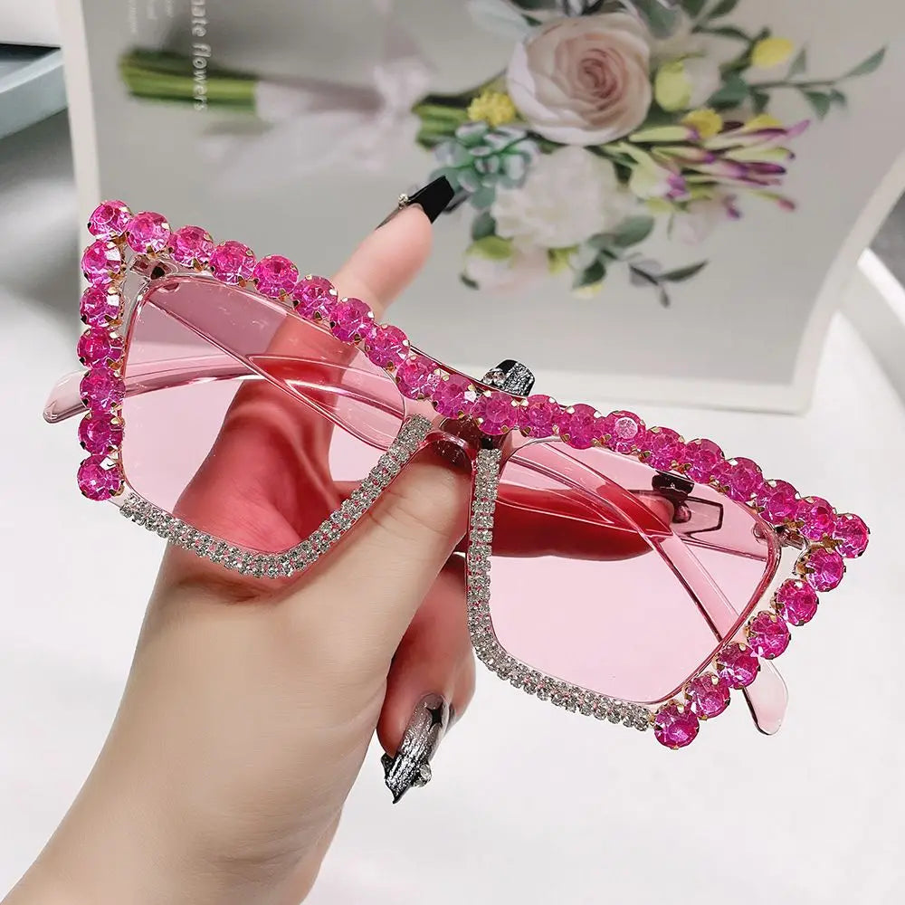 LBAshades 7047 Diamond Sun Glasses for Ladies Party Fashion Women Glasses Sunglasses pink Diamond Shades