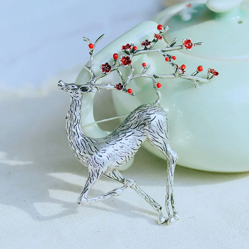 MT062313 Fashion Animal Deer Brooch Women Alloy Enamel Brooch Jewelry