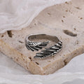 Handmade Retro Finger Rings Fashion Adjustable Jewelry Rings Aesthetic Personality Leaf Silver Rings