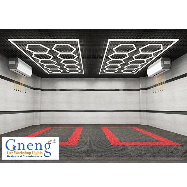 Manufactory Aluminum Housing Seamless Connection Garage Hexagon Lighting Car Workshop Light