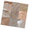 Fashion Design Gold Plated Titanium Steel Dangle Necklaces Non-fading Letter Butterfly Pendant Clavicle Necklace