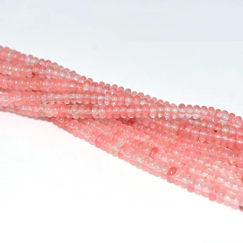 Factory Wholesale 2*4mm Watermelon Red Gemstones Rondelle Spacer Abacus Beads