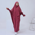 Loriya Plus Size Women Dresses Closed Abaya Fashion Crew Neck Dresses With Two Layers Khimar Abaya Women Muslim Dress