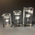Nordic Cheap Crystal Candle Holder with 3d laser rose for decorations
