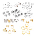 2-20pcs/bag Stainless Steel Ring Findings Blank Adjustable Gem Ring Bezel Tray 8mm12mm Circle Square Rectangle Ring Base Setting