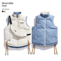 Free Crossbody Bag Reversible Water-Repellent Puff Polyester Fabric Padded Cotton Filling Puffer Sleeveless Jackets Men