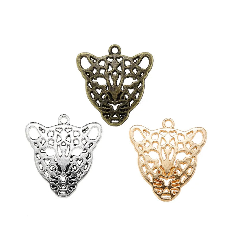 YuenZ Leopard Head Charms Antique Silver Color Pendant Fit Bracelets Necklace Jewelry Making DIY Accessories 28*26mm D959