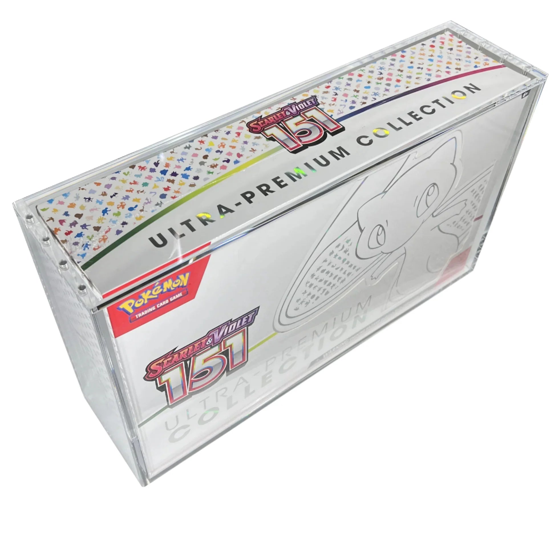 Pokemon 151 Ultra Premium Collection Modern UV Resistant Acrylic Display Case with Magnetic Lid Protector UPC Display Racks