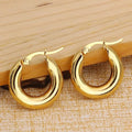 Waterproof Non Tarnish 18k PVD Gold Plated Round Chunky Hoop Earrings 20 25 30mm 5mm Thick Stainless Steel Hoops Earrings