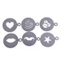 Customized 16pcs Food Grade Silica Gel Coffee Cappuccino Foam Latte Art Stencil Decorating Coffee Stencils