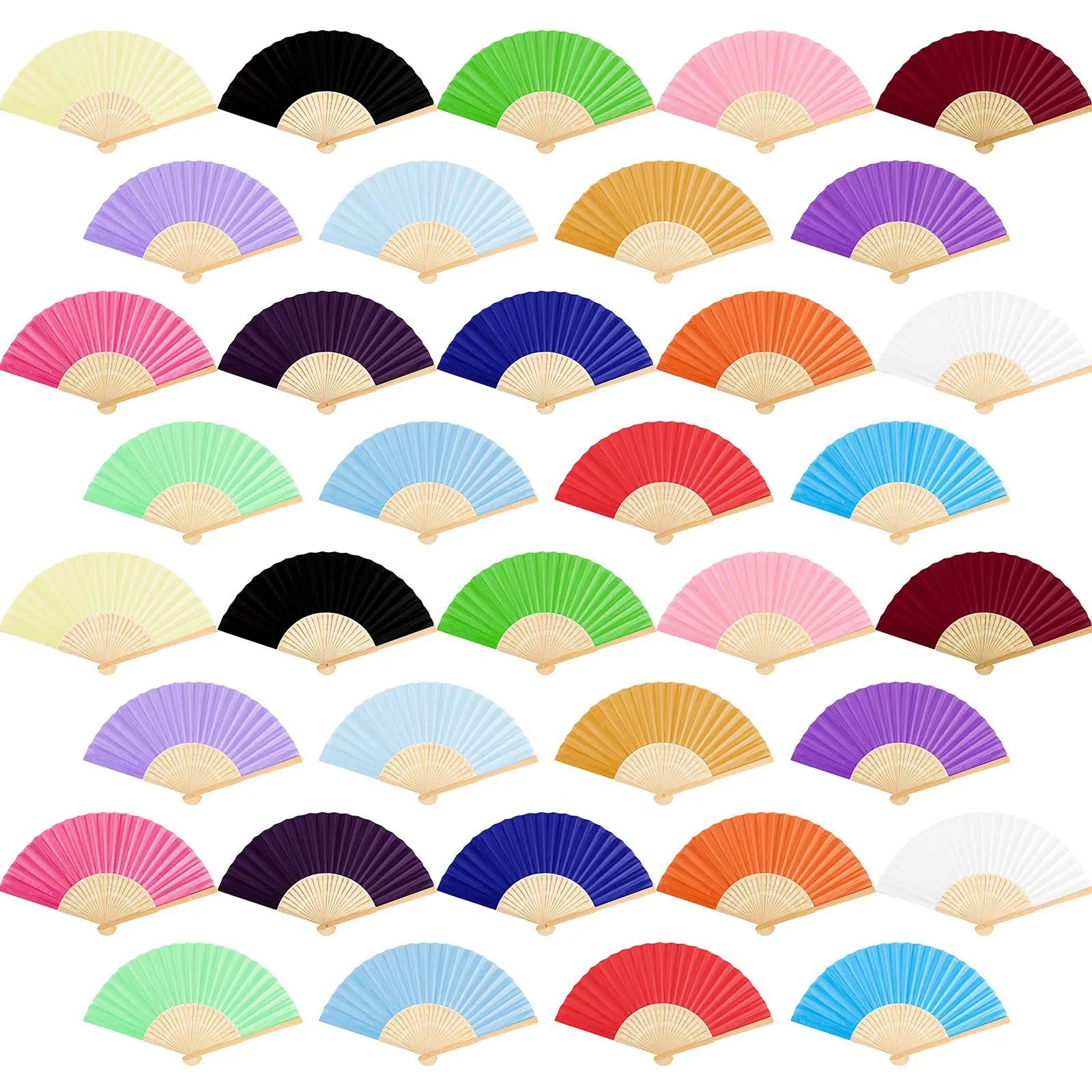 FAREA Wholesale Cheap Wedding Fan 21cm Silk Bamboo Folding Hand Fan for Promotional Gift Fan
