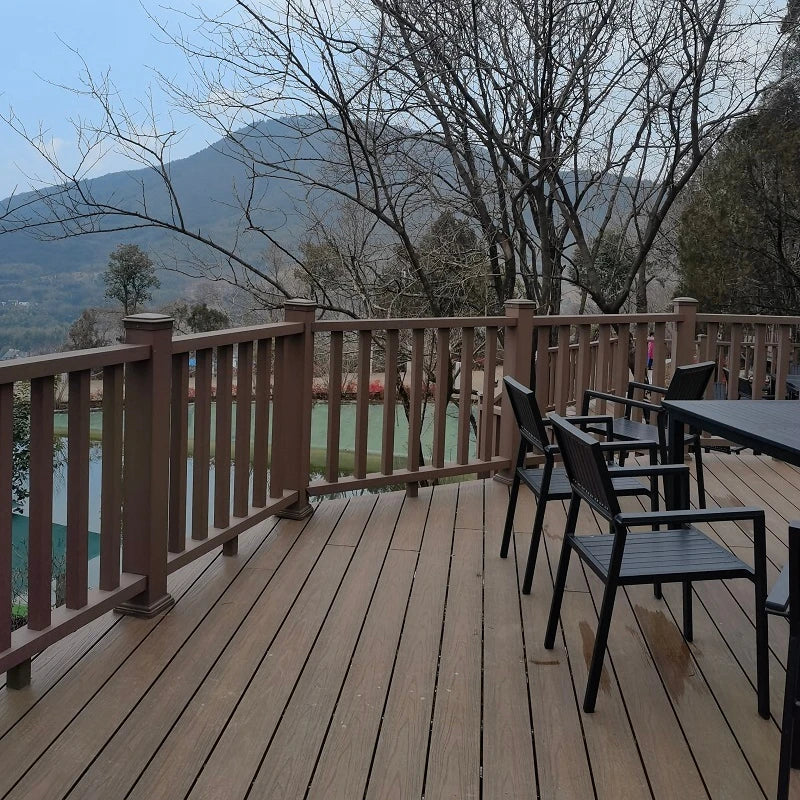 Modern Style Waterproof WPC Composite Decking Flooring Board Dual Lock Smooth Click Installation 5-Year Warranty for Outdoor Use