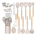 33 Pcs in 1 Set Multifunctional Spoon Spatula Kitchen Utensils Kitchen Set Silicone Cooking Tools Set Utensils with Wood Handle