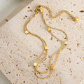 Light Luxury High-End Square Double Layers Anklet Fashion Stainless Steel 18K Gold Plated Anklet Bijoux Acier Inoxydable 2023