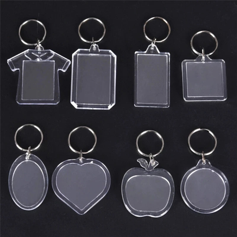 Square Round Heart Rectangular Cute Keyring Decor Keychains Picture Frame