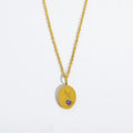 Hot Sale rainbow Zircon Charm Custom Engraved Zodiac Signet Pendant Necklace