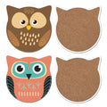 New Designs Owl Coasters Set Cork Back Blank Coaster UV Print DIY Animal Owl Ceramic Eco-Friendly Absorbent Coaster