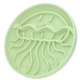 2026 New Design Round Jellyfish Dog Bowl Silicone Slow Feeder Custom Unique Cute Pet Bowl With Suction Cup