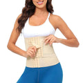 Double Belt Crocheted Nylon Tummy Tuck Corset Trimmer Plus Size Slim Shapewear Sauna Sweat Waist Trainer with Breathable Feature