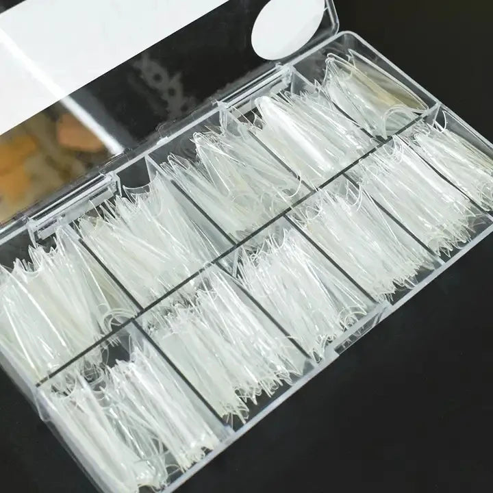 Vinimay Private Label Nail Tips 500PCS Gel X Nail Tips Half Full Cover Coffin Stiletto Oval Ballerina Nail Tips Box Packaging