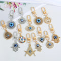 Turkish Evil Eye Hamsa Hand Keychains Evil Eye Keyrings Decor Devil Blue Eyes Pendant Handcraft