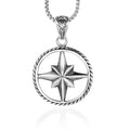 Punk Casting Stainless Steel Geometric Round Men's Fine Necklace North Star Pendant for Birthday Gift Jewelry