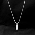 New Fashion Stainless Steel Engraved Custom Letter Pendant Necklace Vertical Bar Pendant Charm Necklace