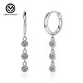 XKZ014 Fashion Wedding Tassel Design Fine Jewelry 925 Sterling Silver Luxury VVS 0.36Ct Moissanite Drop Earrings for Women