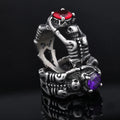 Hot Gothic Stainless Steel Wedding Band Vintage Gemstone Stainless Steel Ring Skull Gothic Jewelry