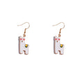 2025 Crystal New Arrival Cartoon Cute Peach Heart Earrings Animal Alpaca Accessories Scenic Spot Souvenir Earring