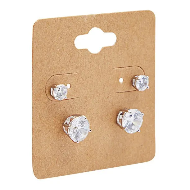 Custom Jewelry Hanging Display Card Recyclable White Kraft Paper Necklace Bracelet Earring Card Holder
